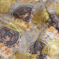 Grey Ornate Fancy Embroidery Cotton Voile 150cm