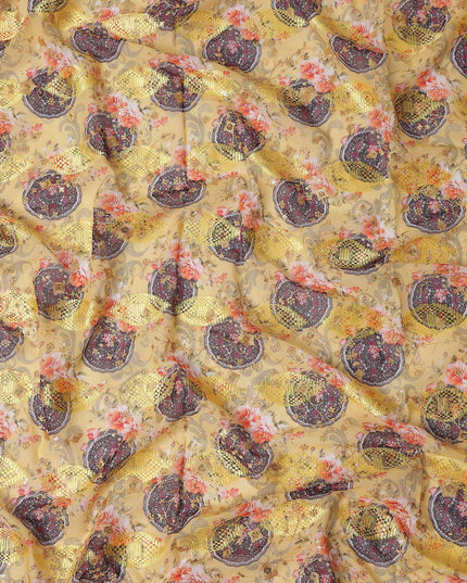 Yellow Fancy Embroidery Cotton Voile 150cm