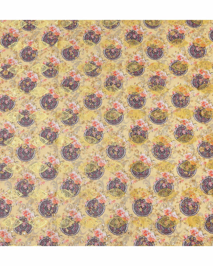 Yellow Fancy Embroidery Cotton Voile 150cm