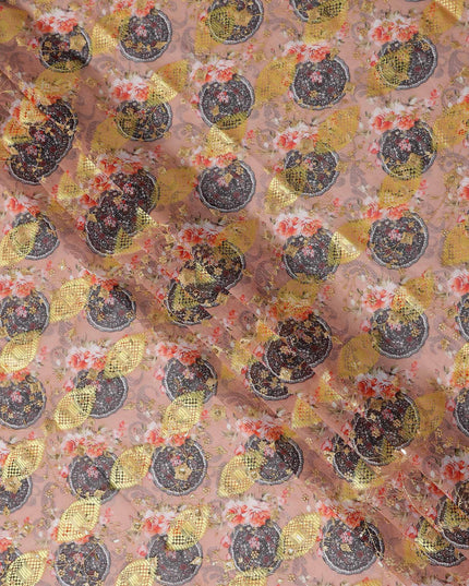 Pink Fancy Embroidery Cotton Voile 150cm