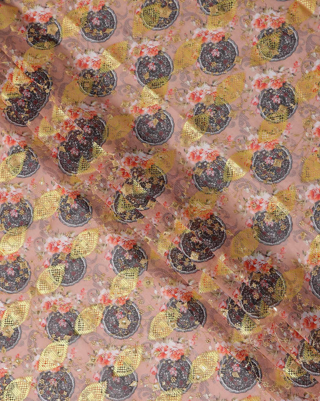Pink Fancy Embroidery Cotton Voile 150cm