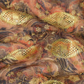 Brown Fancy Embroidery Cotton Voile 150cm