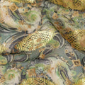 Grey Fancy Embroidery Cotton Voile 150cm