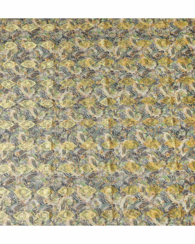 Grey Fancy Embroidery Cotton Voile 150cm