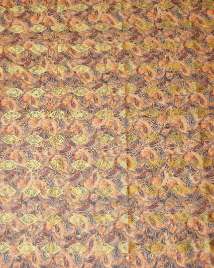 Orange Fancy Embroidery Cotton Voile 150cm