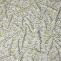 Buy White Leaf Design Cotton Linen 140cm