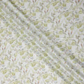 Buy White Leaf Design Cotton Linen 140cm