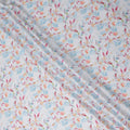 Buy White Leaf Design Cotton Linen 140cm