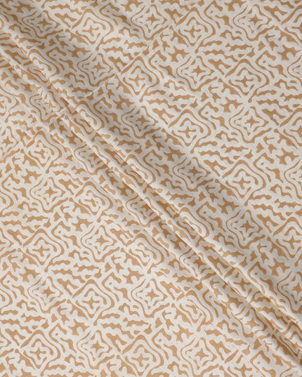 Buy Beige Abstract Design Cotton Linen 140cm