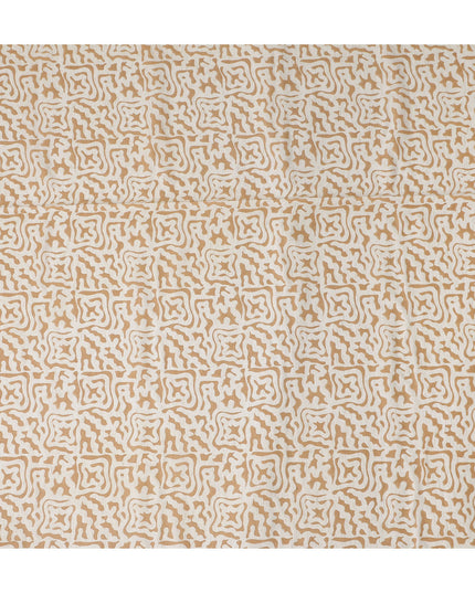 Buy Beige Abstract Design Cotton Linen 140cm