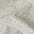 Buy White Geometric Design Cotton Linen 140cm