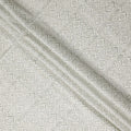 Buy White Geometric Design Cotton Linen 140cm
