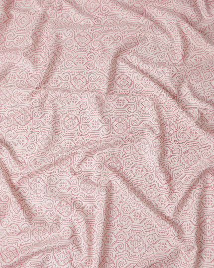 Buy Pink Geometric Design Cotton Linen 140cm