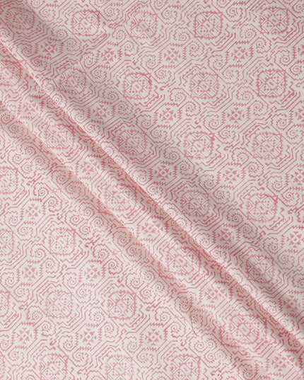 Buy Pink Geometric Design Cotton Linen 140cm