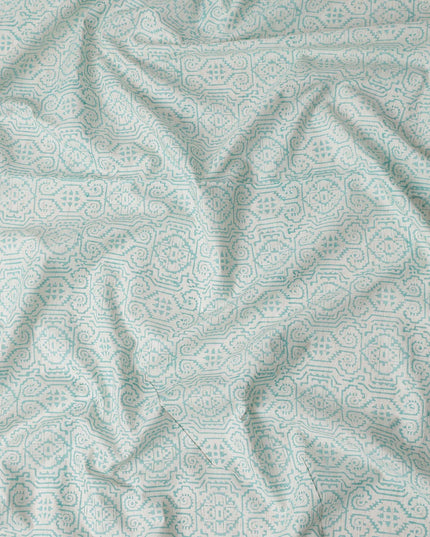 Buy Blue Geometric Design Cotton Linen 140cm