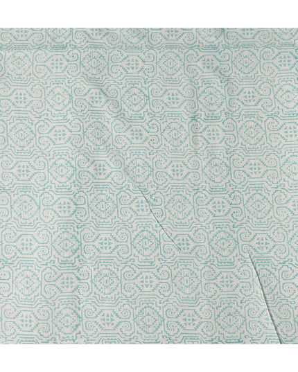 Buy Blue Geometric Design Cotton Linen 140cm