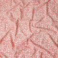 Buy Pink Leaf Design Cotton Linen 140cm