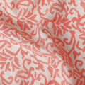 Buy Pink Leaf Design Cotton Linen 140cm