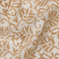 Buy Beige Leaf Design Cotton Linen 140cm