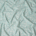 Buy Blue Leaf Design Cotton Linen 140cm