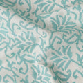 Buy Blue Leaf Design Cotton Linen 140cm