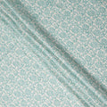 Buy Blue Leaf Design Cotton Linen 140cm