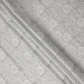 Buy Grey Floral Design Cotton Linen 140cm