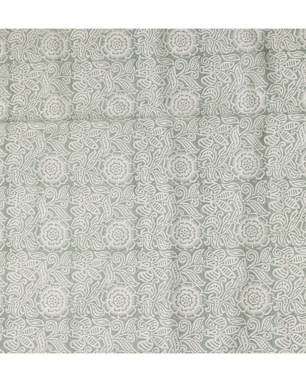 Buy Green Floral Design Cotton Linen 140cm
