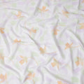 Buy White Floral Print Cotton Linen 140cm