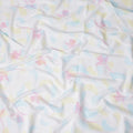 Buy White Abstract Print Cotton Linen 140cm
