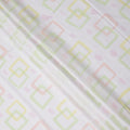 Buy White Square Design Cotton Linen 140cm