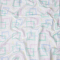 Buy White Square Design Cotton Linen 140cm