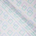 Buy White Square Design Cotton Linen 140cm