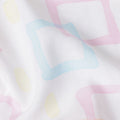 Buy White Square Design Cotton Linen 140cm
