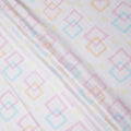 Buy White Square Design Cotton Linen 140cm