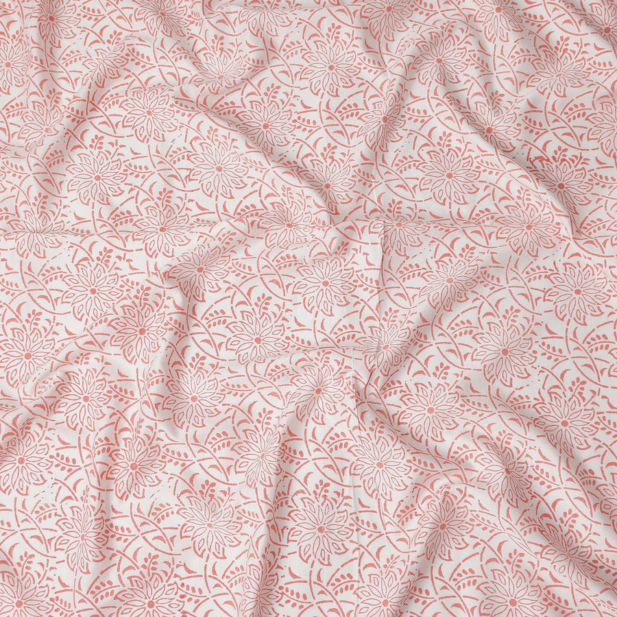 Buy Pink Floral Design Cotton Linen 140cm