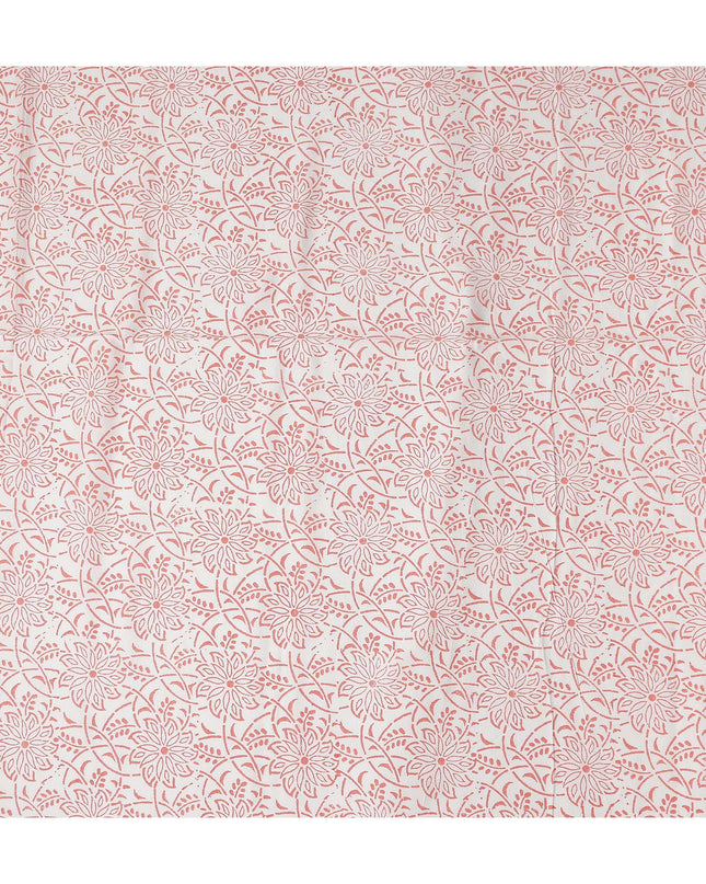 Buy Pink Floral Design Cotton Linen 140cm