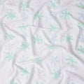 Buy White Abstract Print Cotton Linen 140cm