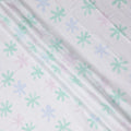 Buy White Abstract Print Cotton Linen 140cm