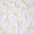Buy White Abstract Print Cotton Linen 140cm