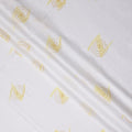 Buy White Abstract Print Cotton Linen 140cm