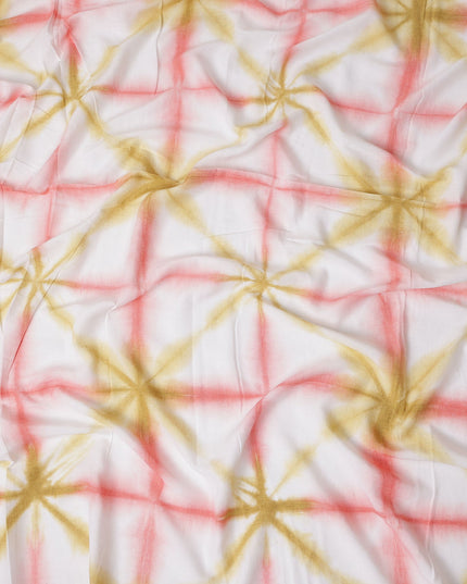 Buy Orange Abstract Print Cotton Linen 140cm