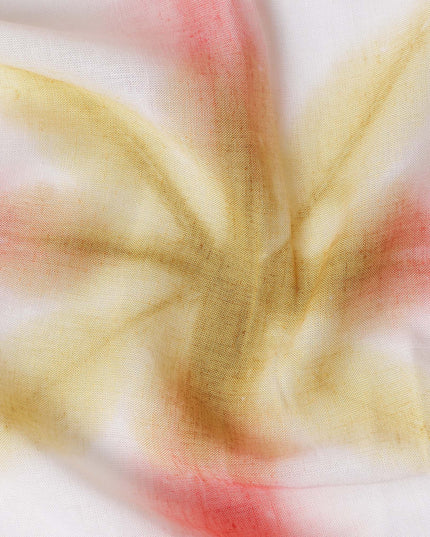 Buy Orange Abstract Print Cotton Linen 140cm