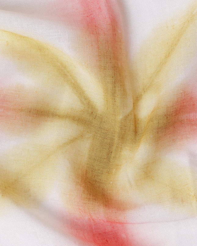 Buy Orange Abstract Print Cotton Linen 140cm