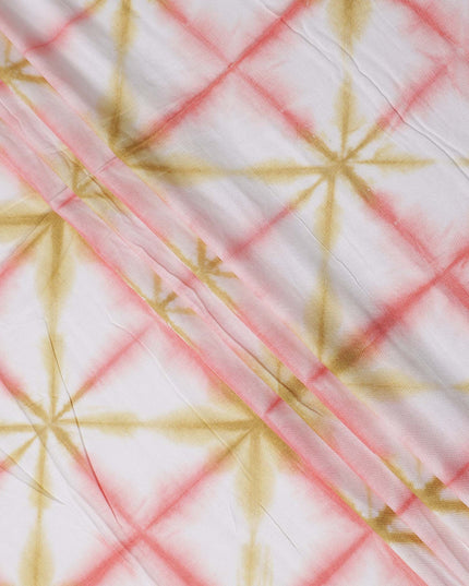 Buy Orange Abstract Print Cotton Linen 140cm