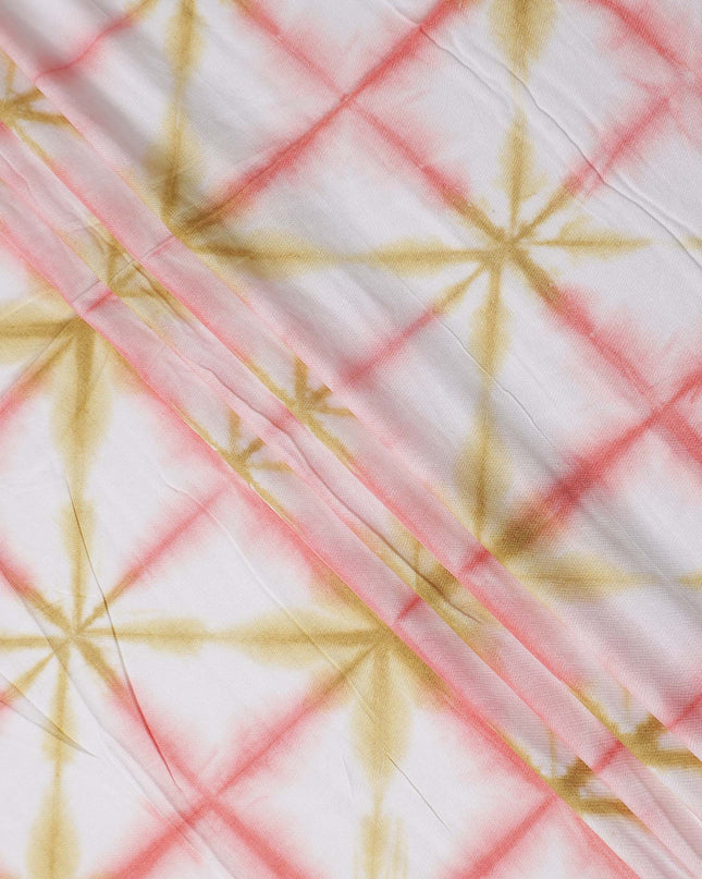 Buy Orange Abstract Print Cotton Linen 140cm