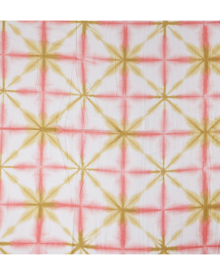 Buy Orange Abstract Print Cotton Linen 140cm