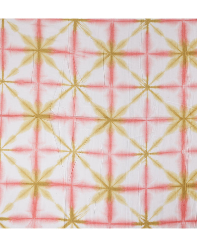 Buy Orange Abstract Print Cotton Linen 140cm