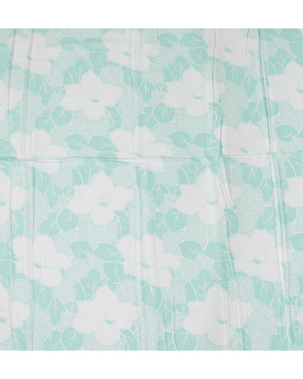 Buy Green Leaf Design Cotton Linen 140cm