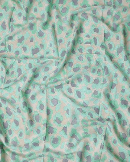 Buy Green Animal Skin Cotton Linen 140cm